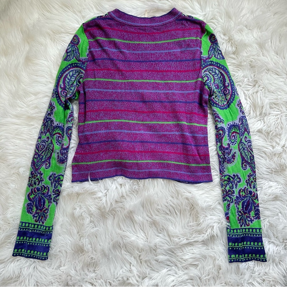 Free People • New Age Cropped Nylon Paisley Sweater - Picture 2 of 10